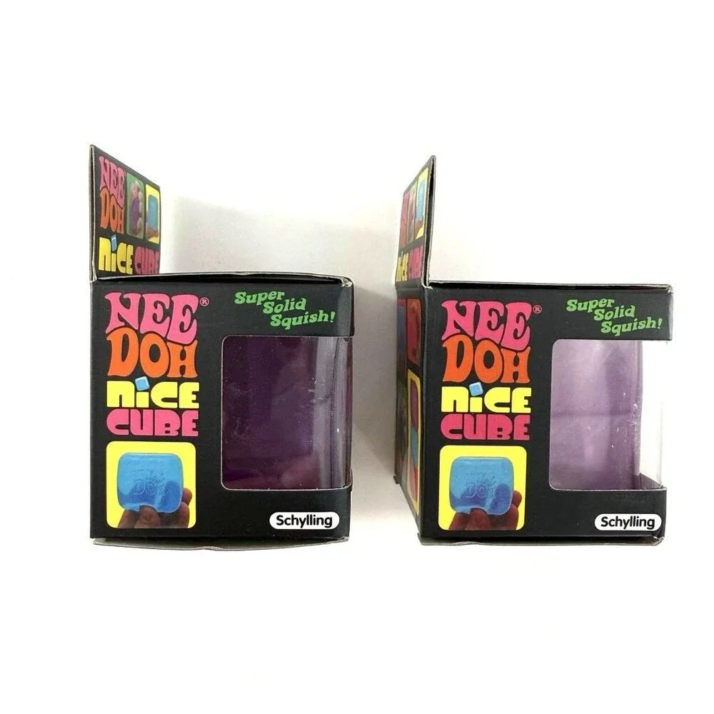 Nee Doh Nice Cube PURPLE Schylling Slow Squish Fidget Sensory Toy - Picture 4 of 9